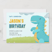 Schattigee dinosaurussen jarig kaart (Voorkant)