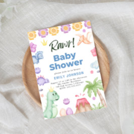 Schattigee Dinosaurussen Jongen Baby shower Uitnod Kaart