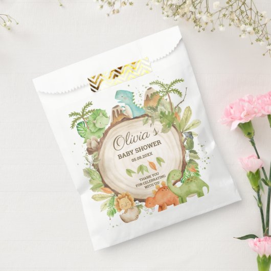 Schattigee Dinosaurussen Jongen Baby shower Verjaa Bedankzakje (Gezegeld)