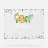 Schattigee dinosaurussen, Jurassic, Baby shower We Acryl Bord (Voorkant)