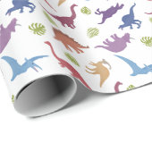 Schattigee Dinosaurussen Kind Dino Verjaardagscade Cadeaupapier (Rol Hoek)