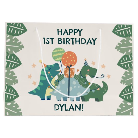 Schattigee Dinosaurussen Kind gepersonaliseerde Ha Groot Cadeauzakje (Achterkant)