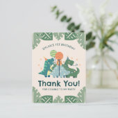 Schattigee Dinosaurussen Kind Verjaardagsfeestje D Briefkaart (Staand voorkant)