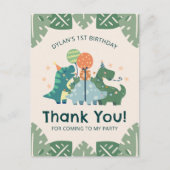 Schattigee Dinosaurussen Kind Verjaardagsfeestje D Briefkaart (Voorkant)