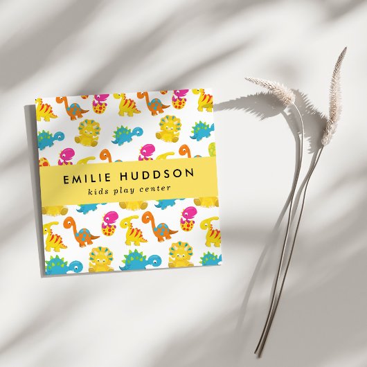 Schattigee dinosaurussen, Kinder Play Center, Acti Vierkante Visitekaartje