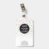 Schattigee dinosaurussen kinderarts foto logo code badge (Achterkant met clip)