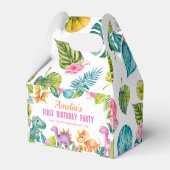 Schattigee Dinosaurussen Meisje Verjaardag Favorie Bedankdoosjes (Achterkant)