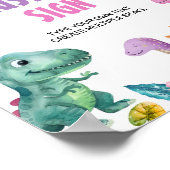 Schattigee Dinosaurussen Meisje Verjaardagsfeest C Poster (Hoek)