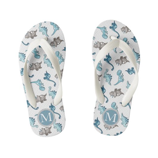 Schattigee dinosaurussen⎢Monogram Kinder Teenslipp Kinder Teenslippers (Voetbed)