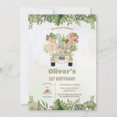 Schattigee Dinosaurussen Safari Auto 1e 2e 3e Verj Kaart (Voorkant)