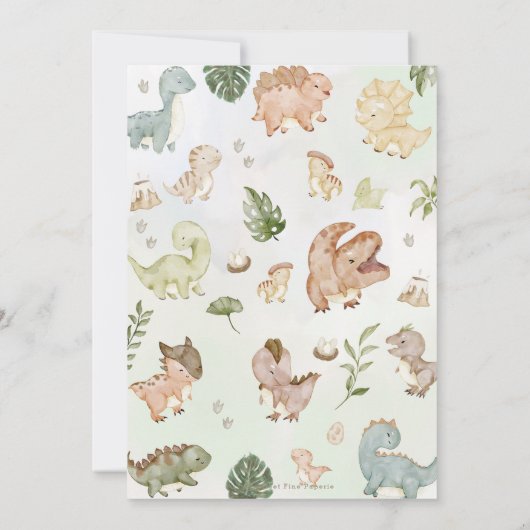 Schattigee Dinosaurussen Safari Auto 1e 2e 3e Verj Kaart (Achterkant)