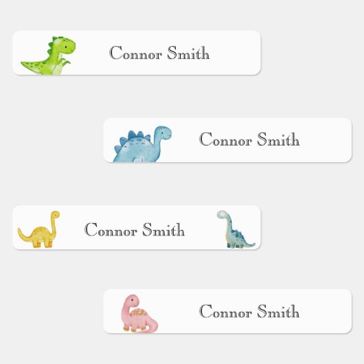 Schattigee Dinosaurussen School Day Care Naam Kled Labels (Groep)