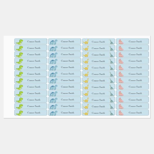 Schattigee Dinosaurussen School Day Care Naam Kled Labels (Vel)