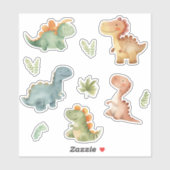 Schattigee Dinosaurussen Sticker Set (Vel)