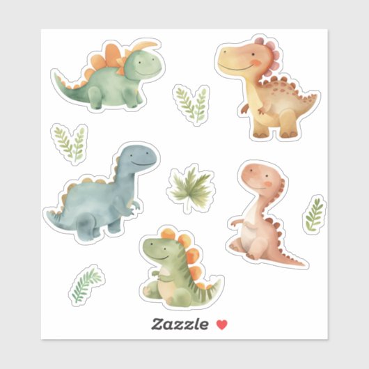 Schattigee Dinosaurussen Sticker Set (Vel)