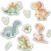 Schattigee Dinosaurussen Sticker Set (Voorkant)