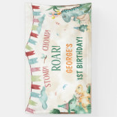 Schattigee Dinosaurussen Stomp Chomp Roar Boy Verj Spandoek (Verticaal)