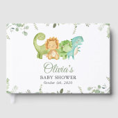 Schattigee dinosaurussen, T-Rex, Jurassic, Baby sh Gastenboek (Voorkant)