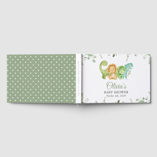 Schattigee dinosaurussen, T-Rex, Jurassic, Baby sh Gastenboek (Volledig)