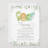 Schattigee dinosaurussen, T-Rex, Jurassic, Baby sh Kaart (Voorkant)