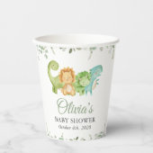 Schattigee dinosaurussen, T-Rex, Jurassic, Baby sh Papieren Bekers (Voorkant)