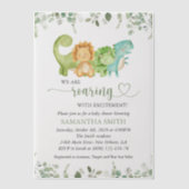 Schattigee dinosaurussen, T-Rex, Jurassic, Baby sh Vellum Uitnodigingen (Voorkant)