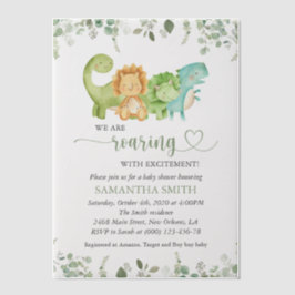 Schattigee dinosaurussen, T-Rex, Jurassic, Baby sh Vellum Uitnodigingen