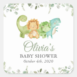 Schattigee dinosaurussen, T-Rex, Jurassic, Baby sh Vierkante Sticker
