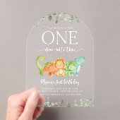 Schattigee dinosaurussen, T-Rex, Jurassic, Eerste  Acryl Uitnodigingen (Insitu (Draagbaar))