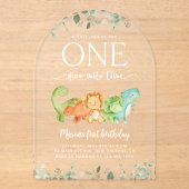 Schattigee dinosaurussen, T-Rex, Jurassic, Eerste  Acryl Uitnodigingen (Voorkant)