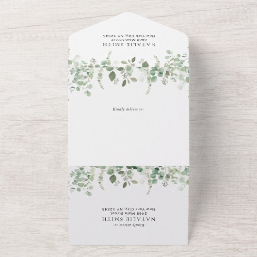 Schattigee dinosaurussen, T-Rex, Jurassic, Eerste  All In One Uitnodiging (Buitenkant)