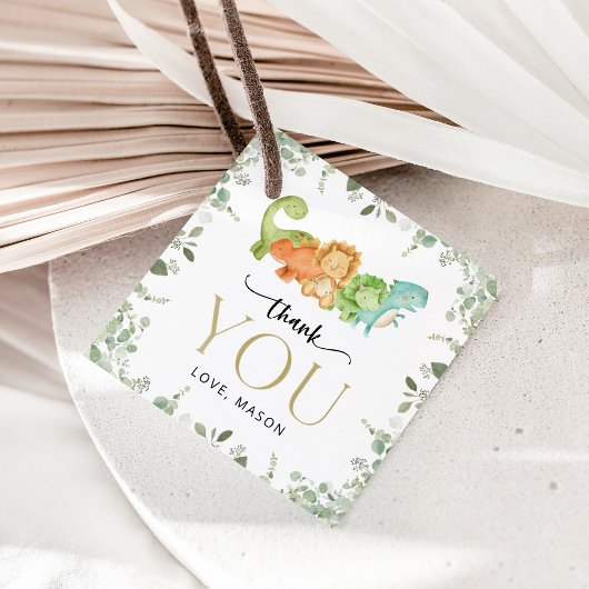 Schattigee dinosaurussen, T-Rex, Jurassic, Eerste Bedankjes Labels