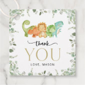 Schattigee dinosaurussen, T-Rex, Jurassic, Eerste Bedankjes Labels (Voorkant)