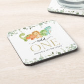 Schattigee dinosaurussen, T-Rex, Jurassic, Eerste  Bier Onderzetter (Linkerzijde)