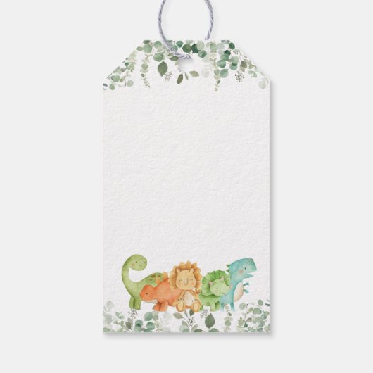 Schattigee dinosaurussen, T-Rex, Jurassic, Eerste Cadeaulabel (Achterkant)