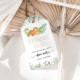 Schattigee dinosaurussen, T-Rex, Jurassic, Eerste  Cadeaulabel