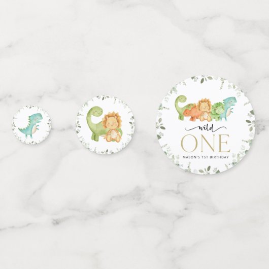 Schattigee dinosaurussen, T-Rex, Jurassic, Eerste  Confetti (Achterkanten)