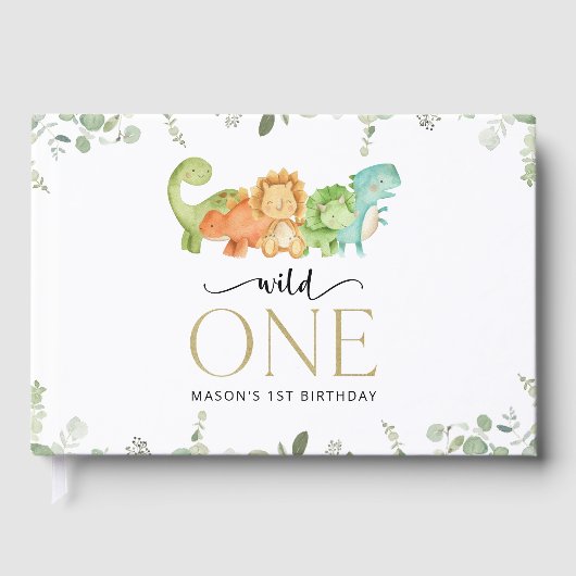 Schattigee dinosaurussen, T-Rex, Jurassic, Eerste  Gastenboek (Voorkant)