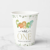 Schattigee dinosaurussen, T-Rex, Jurassic, Eerste  Papieren Bekers (Voorkant)