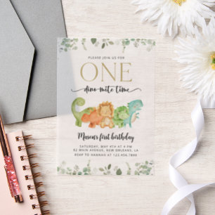 Schattigee dinosaurussen, T-Rex, Jurassic, Eerste  Vellum Uitnodigingen