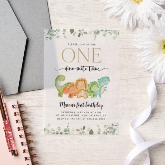 Schattigee dinosaurussen, T-Rex, Jurassic, Eerste Vellum Uitnodigingen (Huwelijk)