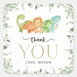 Schattigee dinosaurussen, T-Rex, Jurassic, Eerste  Vierkante Sticker