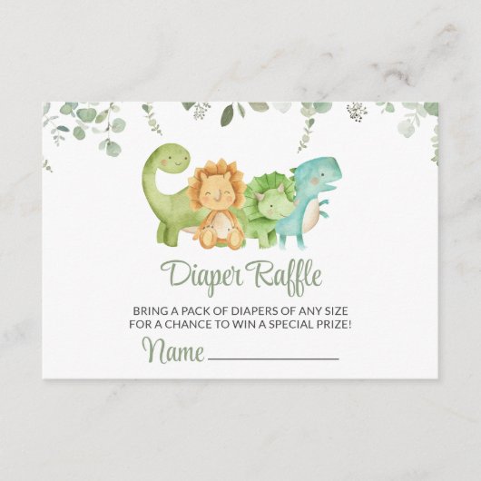 Schattigee Dinosaurussen, T-Rex, Jurassic, Luier R Informatiekaartje (Voorkant)