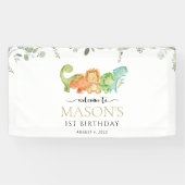 Schattigee dinosaurussen, T-Rex, Jurassic, Verjaar Spandoek (Horizontaal)