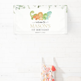 Schattigee dinosaurussen, T-Rex, Jurassic, Verjaar Spandoek