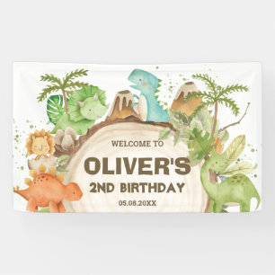 Schattigee Dinosaurussen Verjaardag Baby shower Ac Spandoek