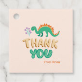 Schattigee Dinosaurussen Verjaardagsfeest bedankt Bedankjes Labels (Voorkant)
