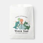 Schattigee Dinosaurussen Verjaardagsfeestje Dank u Bedankzakje (Voorkant)