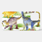 Schattigee Dinosaurussen Waterverf Naadloze Kunst Case-Mate iPhone Case (Achterkant (horizontaal))