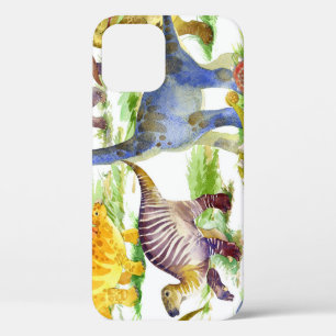 Schattigee Dinosaurussen Waterverf Naadloze Kunst Case-Mate iPhone Case